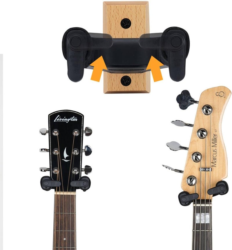 Sondery Guitar Hanger Wall Mount, Auto Lock and Adjustable Hook Holder for Acoustic and Electric Guitar, Ukulele, Bass, Banjo and Mandolin, NOT for Nitro Finish - Image 2